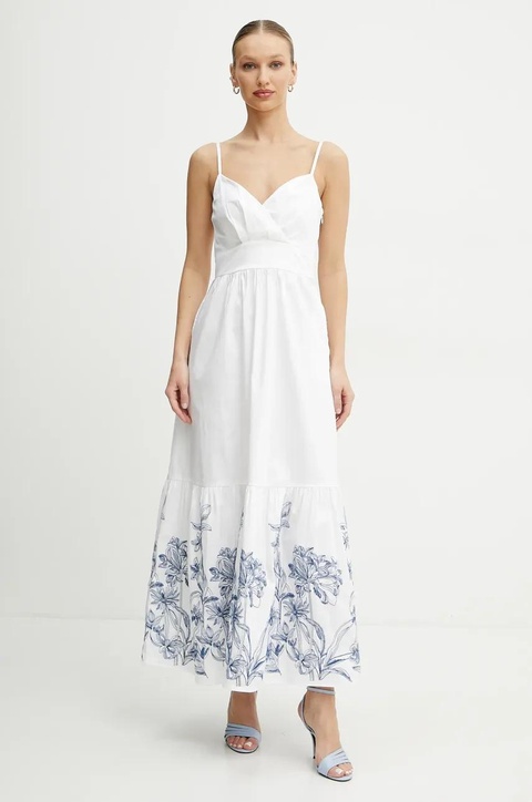 Guess sukienka kolor biały maxi rozkloszowana W5GT26 WH580 - zdjęcie produktu nr 2