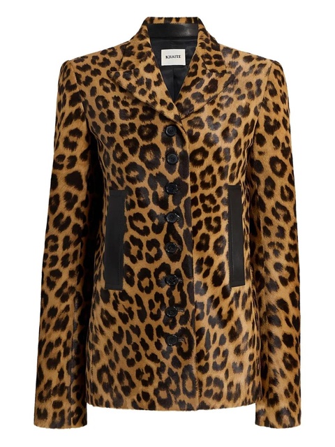 KHAITE Button Leopard Jacket - Brown - zdjęcie produktu nr 1