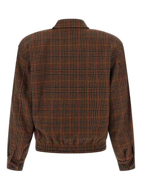 Saint Laurent check-pattern bomber jacket - Brown - zdjęcie produktu nr 1