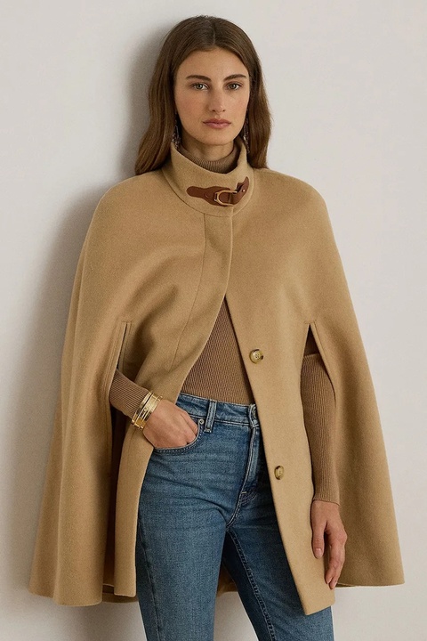 Lauren Ralph Lauren płaszcz z dodatkiem wełny kolor beżowy 297P04145 - zdjęcie produktu nr 2