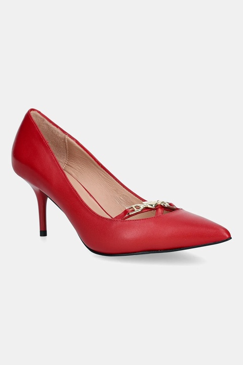 Love Moschino szpilki skórzane kolor czerwony JA10277G1NIA0500 - zdjęcie produktu nr 1