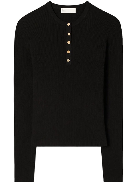 Tory Burch fine-ribbed jumper - Black - zdjęcie produktu nr 1