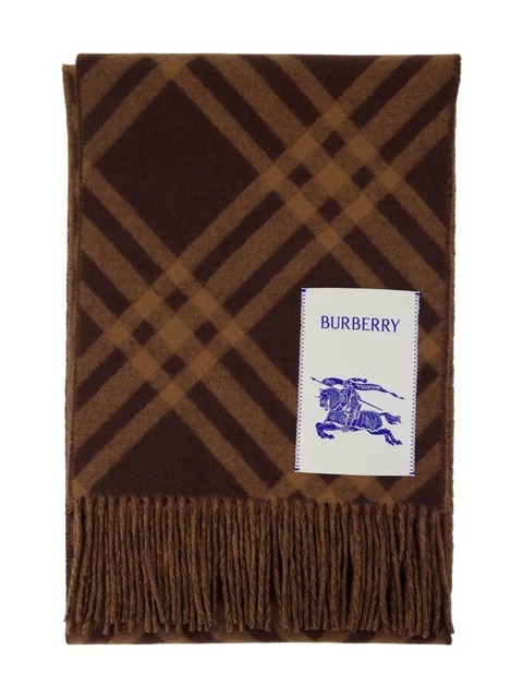 Burberry check-pattern fringed scarf - Brown - zdjęcie produktu nr 2