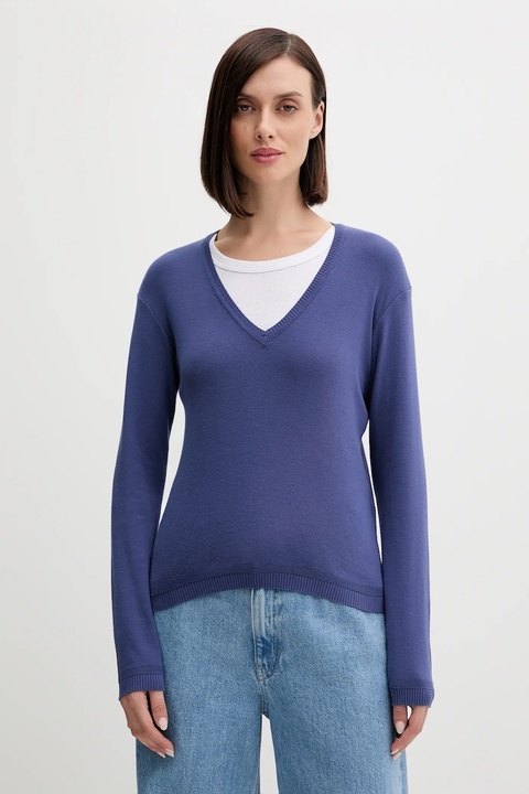 United Colors of Benetton sweter bawełniany kolor granatowy lekki 1091D4625 - zdjęcie produktu nr 1