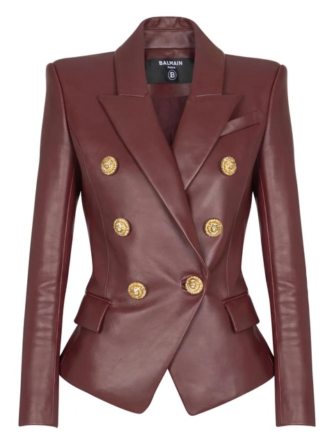 Balmain double-breasted lambskin jacket - Red - zdjęcie produktu nr 1