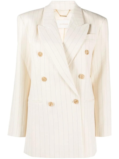 ZIMMERMANN Luminosity pinstriped double-breasted blazer - Neutrals - zdjęcie produktu nr 1