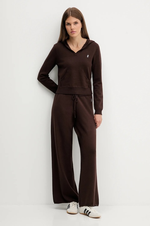 Juicy Couture spodnie damskie kolor brązowy proste high waist JCGBJ225017 - zdjęcie produktu nr 2