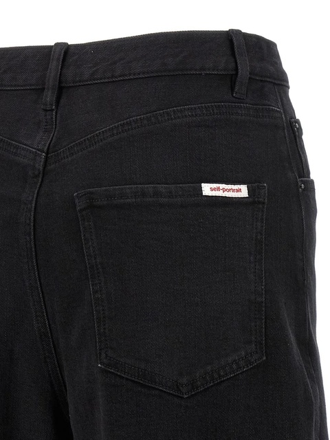 Self-Portrait high-rise wide-leg jeans - Black - zdjęcie produktu nr 2