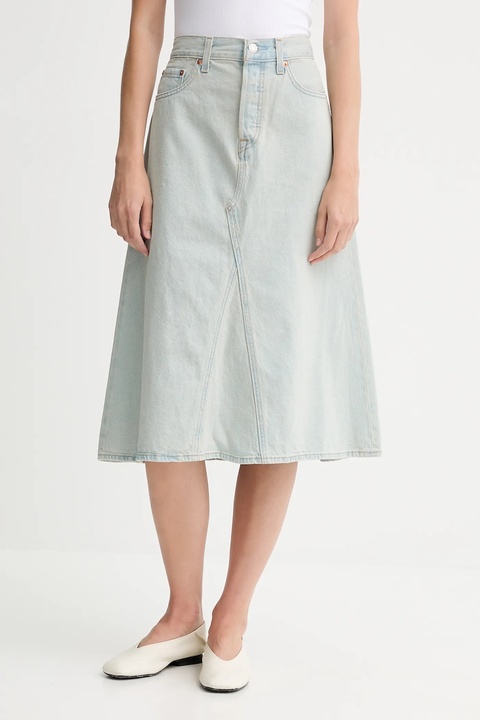 Levi's spódnica jeansowa kolor niebieski midi rozkloszowana A9316 - zdjęcie produktu nr 1