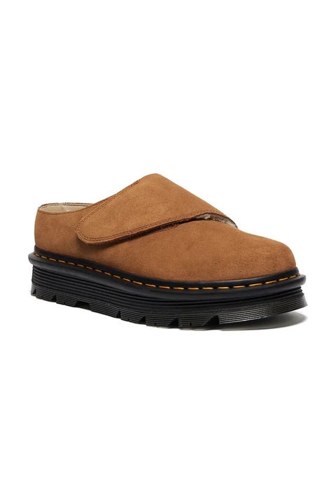 Dr. Martens klapki skórzane ZebZag AnyWair Warm Lined Mule kolor brązowy DM41731200 - zdjęcie produktu nr 1