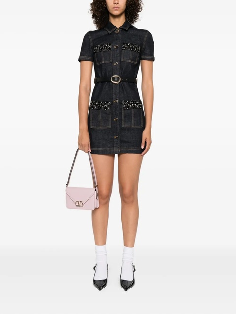 Self-Portrait embellished denim mini dress - Blue - zdjęcie produktu nr 2