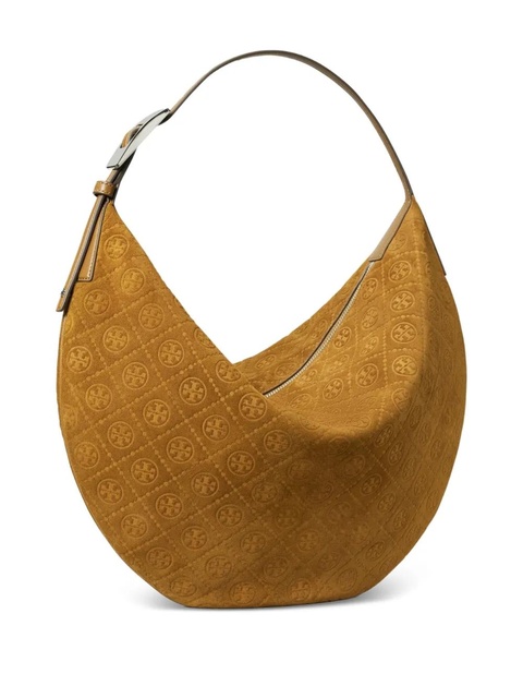Tory Burch Balloon T-monogram suede shoulder bag - Brown - zdjęcie produktu nr 1