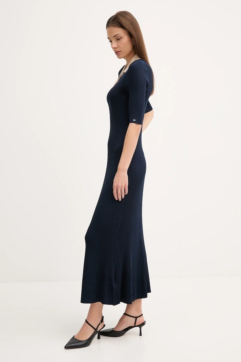 Tommy Hilfiger sukienka kolor granatowy maxi rozkloszowana WW0WW47216 - zdjęcie produktu nr 2