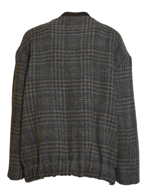 SOLOTRE check-pattern bomber coat - Grey - zdjęcie produktu nr 1