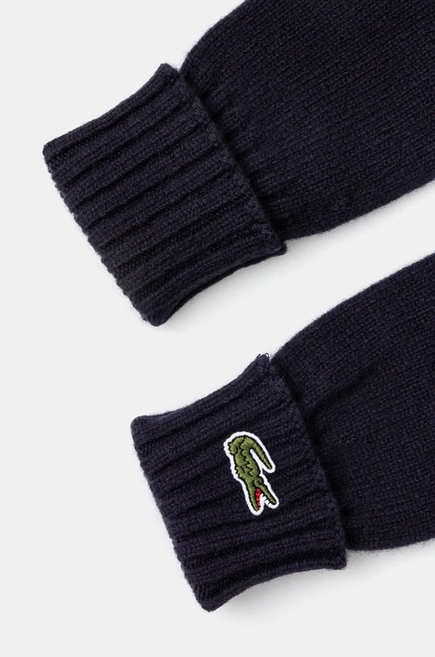 Lacoste rękawiczki wełniane kolor granatowy RV0452 - zdjęcie produktu nr 2