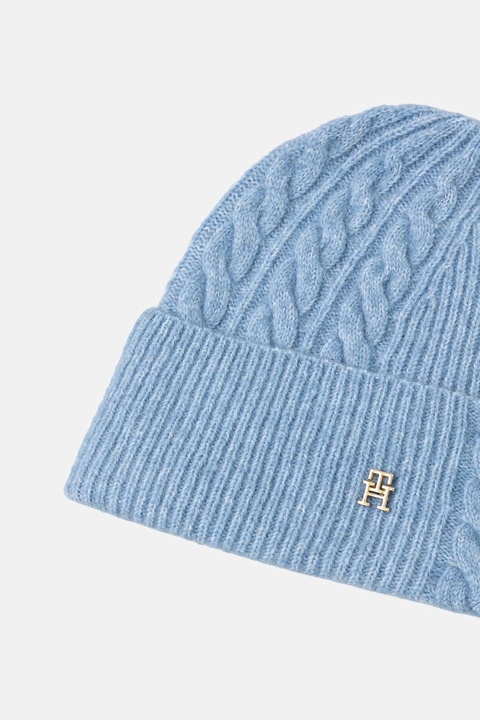 Tommy Hilfiger czapka z dodatkiem wełny kolor niebieski AW0AW17784 - zdjęcie produktu nr 2