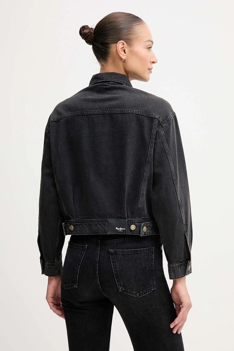 Pepe Jeans kurtka jeansowa kolor czarny przejściowa oversize PL40243329W0 - zdjęcie produktu nr 1