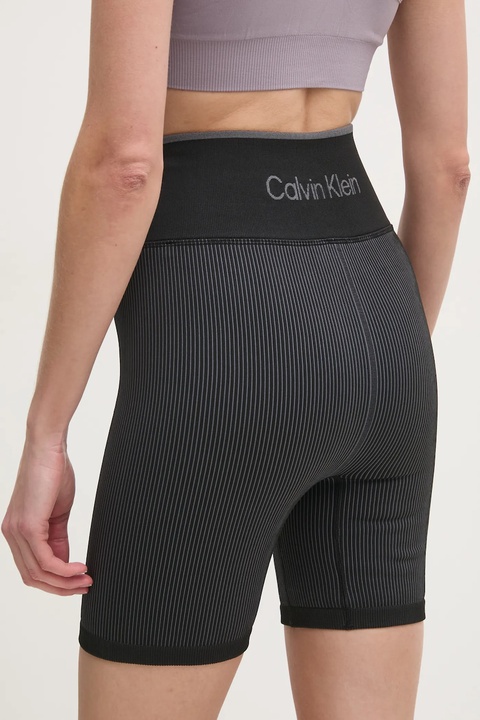 Calvin Klein Performance szorty treningowe kolor czarny gładkie high waist 00GWS4L735 - zdjęcie produktu nr 2