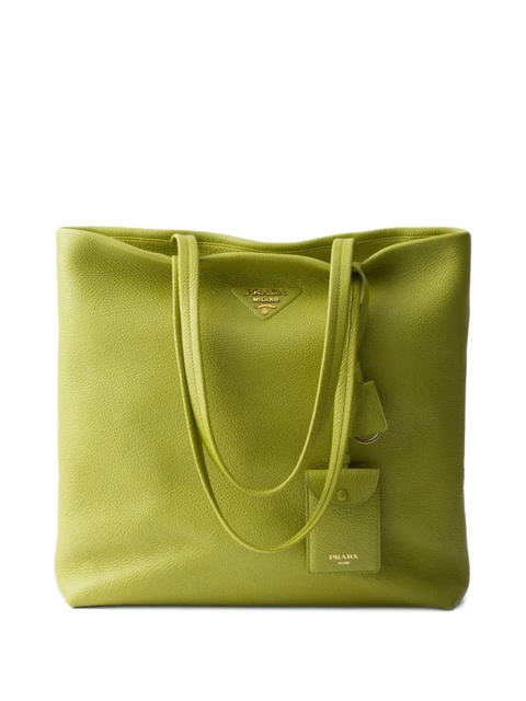 Prada large leather tote bag - Green - zdjęcie produktu nr 1