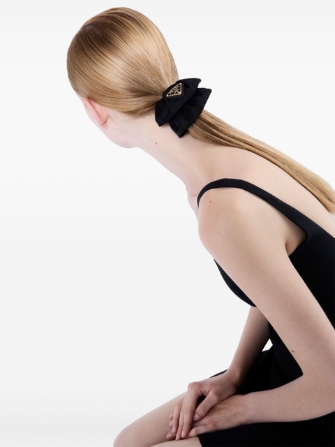 Prada triangle-logo re-nylon scrunchie - Black - zdjęcie produktu nr 2