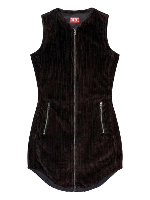 Diesel zip-front corduroy mini dress - Black - zdjęcie produktu nr 1