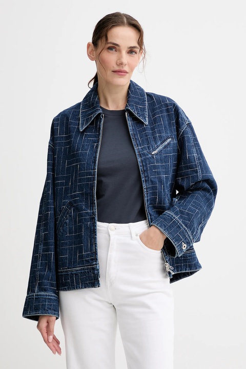 Kenzo kurtka jeansowa kolor niebieski przejściowa FF62DV2566V3 - zdjęcie produktu nr 1
