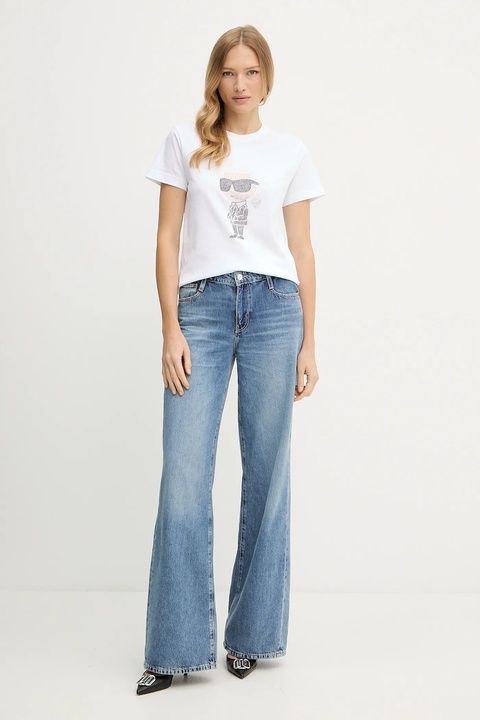 Karl Lagerfeld t-shirt bawełniany kolor biały - zdjęcie produktu nr 2