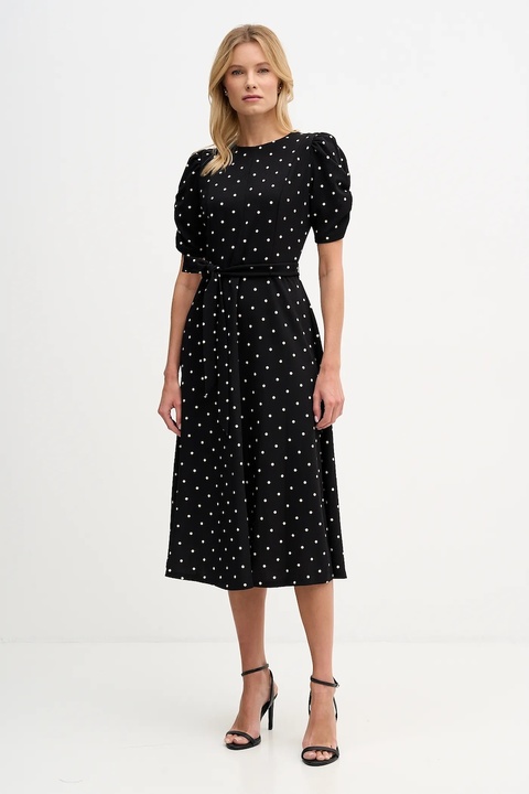 Dkny sukienka kolor czarny midi rozkloszowana DD1G3848 - zdjęcie produktu nr 2