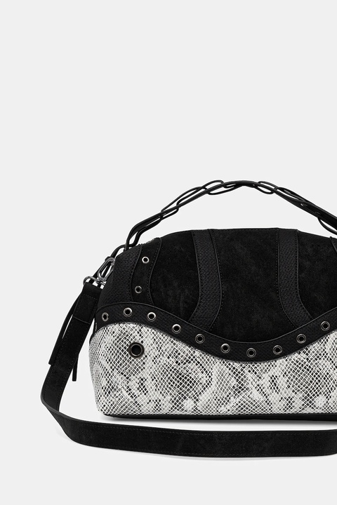 Desigual torebka SNAKE PATCH BERGAMO kolor czarny 25WAXP29 - zdjęcie produktu nr 2