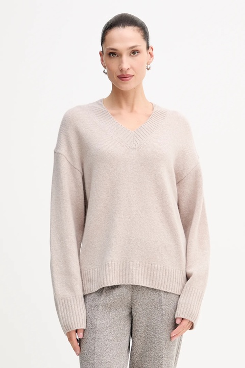 Marc O'Polo sweter z dodatkiem wełny damski kolor beżowy 510609060235 - zdjęcie produktu nr 1