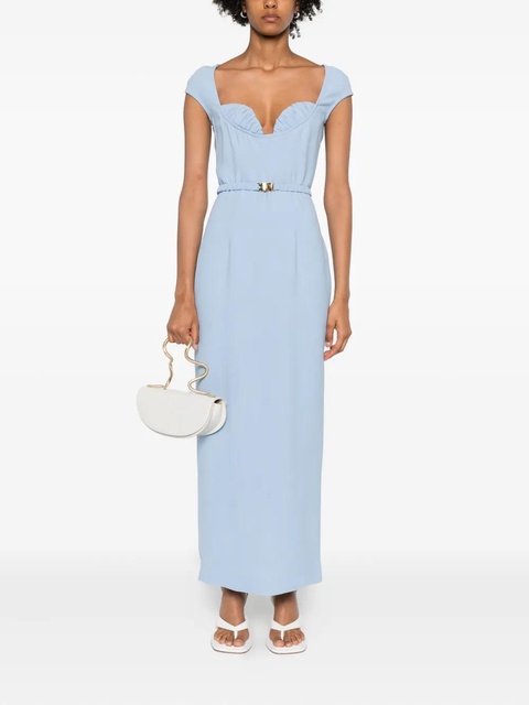 Rowen Rose belted cap-sleeve maxi dress - Blue - zdjęcie produktu nr 2