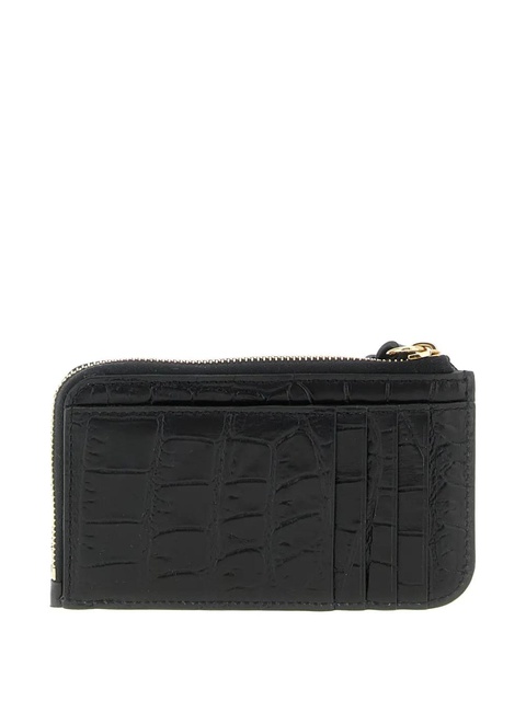 Chloé Alphabet crocodile-effect leather cardholder - Black - zdjęcie produktu nr 2