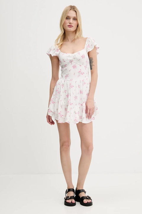 Hollister Co. sukienka kolor biały mini rozkloszowana KI359-5241 - zdjęcie produktu nr 2
