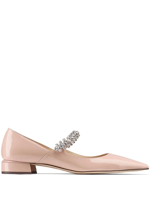 Jimmy Choo Bing crystal-strap ballerina shoes - Pink - zdjęcie produktu nr 1