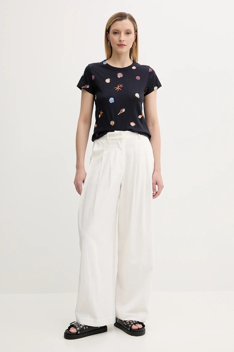 Rag & Bone t-shirt bawełniany damski kolor granatowy WCC25PT016CH16 - zdjęcie produktu nr 2