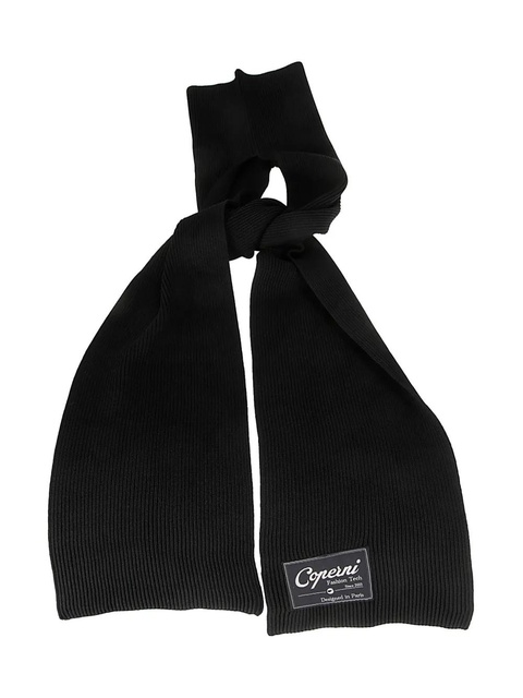 Coperni logo patch ribbed scarf - Black - zdjęcie produktu nr 1
