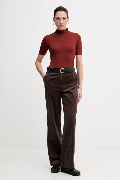 Sisley sweter z dodatkiem wełny kolor czarny z półgolfem 11BAM105P - zdjęcie produktu nr 2