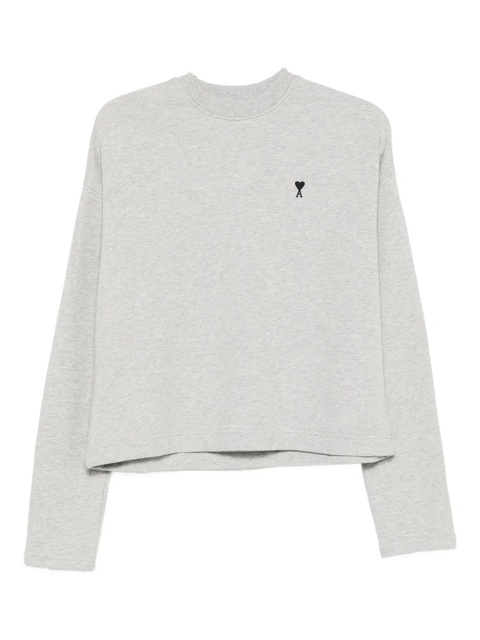 AMI Paris embroidered-logo T-shirt - Grey - zdjęcie produktu nr 1