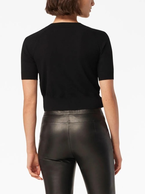 Altuzarra short-sleeve knitted crop top - Black - zdjęcie produktu nr 2