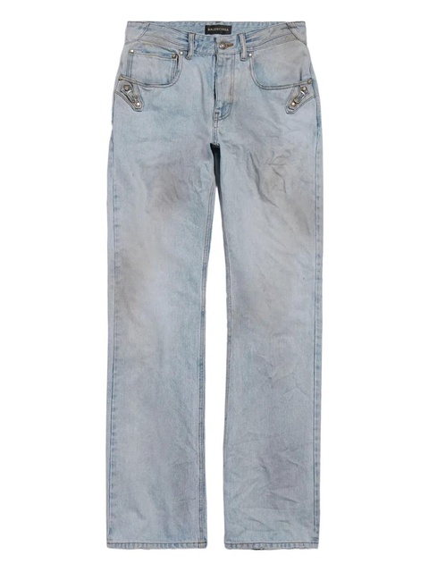 Balenciaga distressed straight-leg jeans - Blue - zdjęcie produktu nr 1