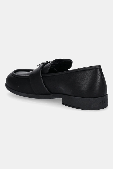 Armani Exchange mokasyny damskie kolor czarny na płaskim obcasie XW001635 AF13876 UC001 - zdjęcie produktu nr 1