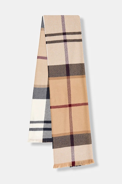 Barbour szalik damski kolor brązowy wzorzysty LSC0308 - zdjęcie produktu nr 1