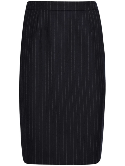 Saint Laurent pinstripe-pattern silk skirt - Blue - zdjęcie produktu nr 1