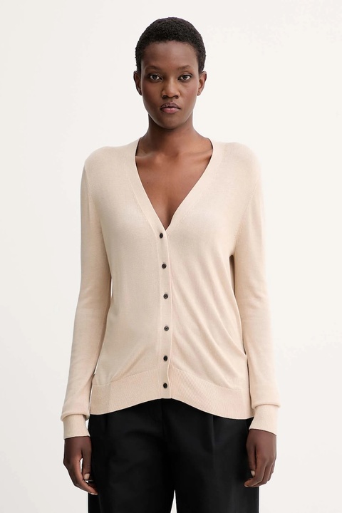 Calvin Klein kardigan damski kolor beżowy lekki LV044C346G - zdjęcie produktu nr 1