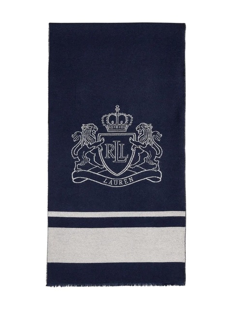 Lauren Ralph Lauren logo striped scarf - Blue - zdjęcie produktu nr 1