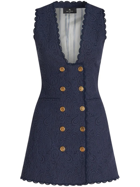 ETRO paisley-jacquard long waistcoat - Blue - zdjęcie produktu nr 1