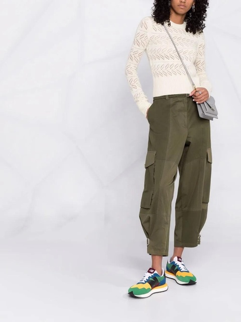 Sportmax open-knit crew neck jumper - White - zdjęcie produktu nr 1