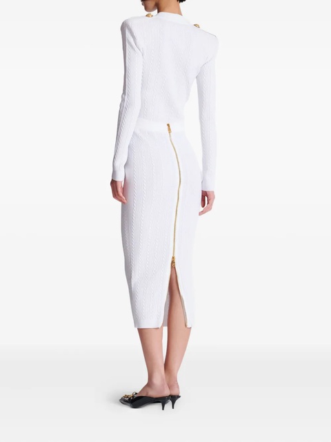 Balmain cable-knit skirt - White - zdjęcie produktu nr 2