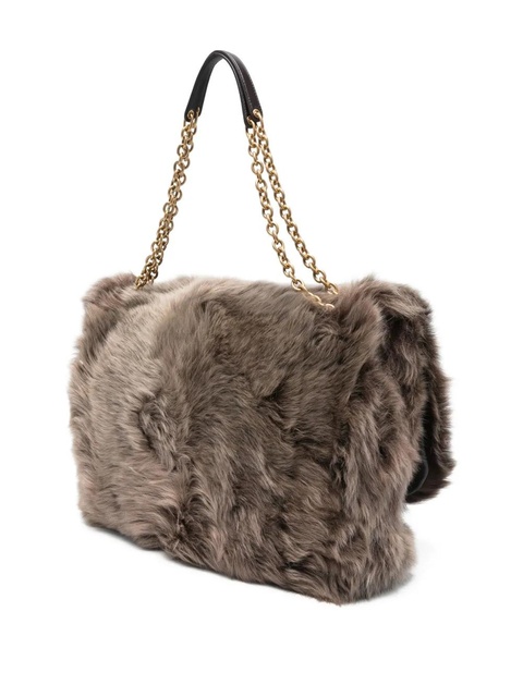 Saint Laurent logo-plaque shoulder bag - Brown - zdjęcie produktu nr 2