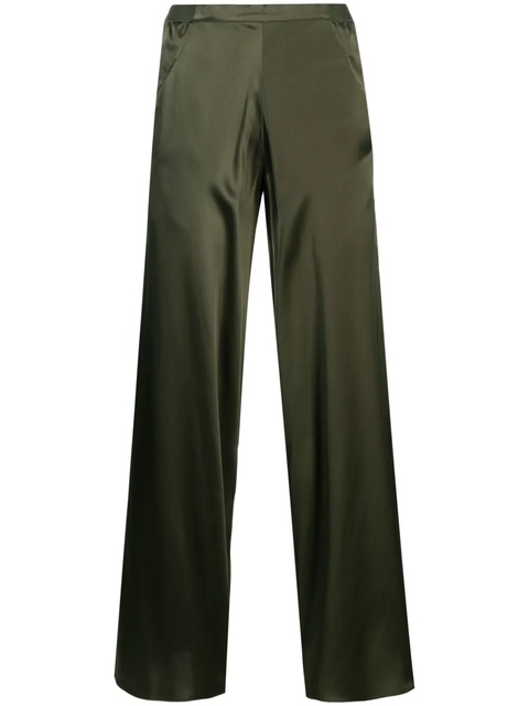 Christopher Esber wide-leg silk trousers - Green - zdjęcie produktu nr 1